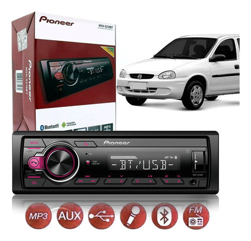 Rádio Fusca Itamar Pioneer Bluetooth Entrada Usb Aux Sync