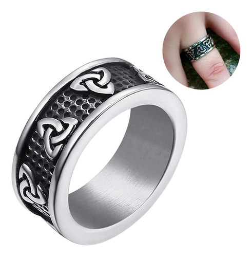 Anillo Odín Escandinavo Nudo Vikingo Acero Inoxidable Hombre