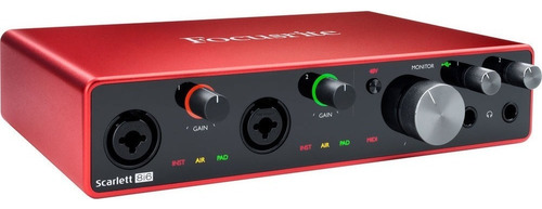 Scarlett 8i6 Interface Audio Usb Focusrite - 3ra Gen Color Rojo 100V/240V
