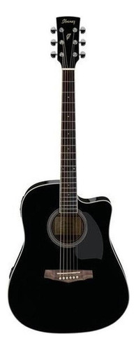 Guitarra Electroacústica Jumbo Ibanez Pf15ece Bk Color Negro