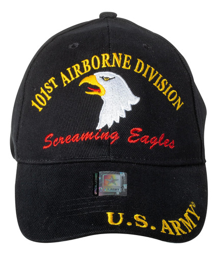 101st Airborne Division Screaming Eagles Gorra Bordada Negro