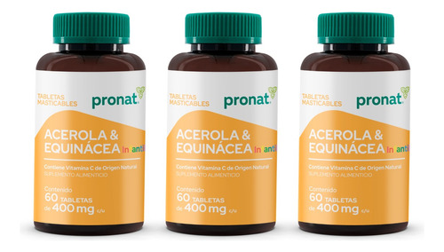 Kit 3 Piezas Suplemento Acerola & Equinacea Infantil Pronat