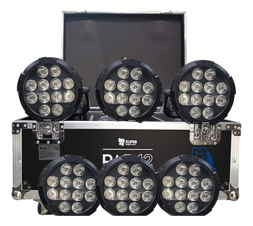 Par Led Superbright Par12 Wixt Recargables Rgbw+uv 6 Piezas