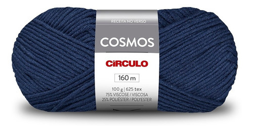 1 Novelo Do Fio De Lã Cosmos 100g Tricô E Crochê - Círculo Cor 2485 - Oceano Profundo