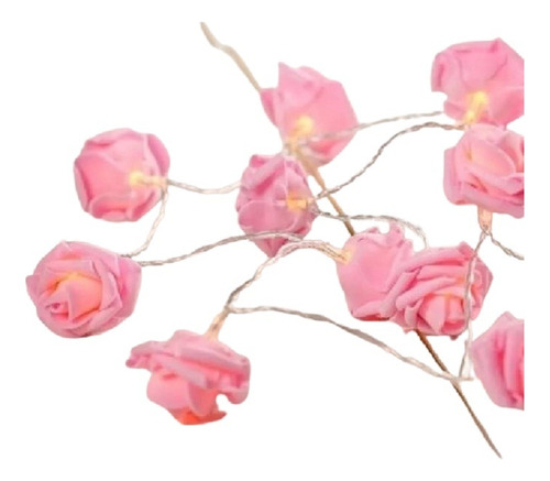 Guía De 10 Luces Led Con Forma De Flores Rosas A Pila O Ench