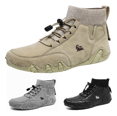 Botas De Cuero Para Hombre, Zapatillas Altas