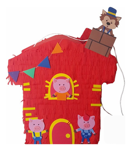 Piñata Los 3 Chanchitos Y El Lobo Feroz Piñatas Cotillon