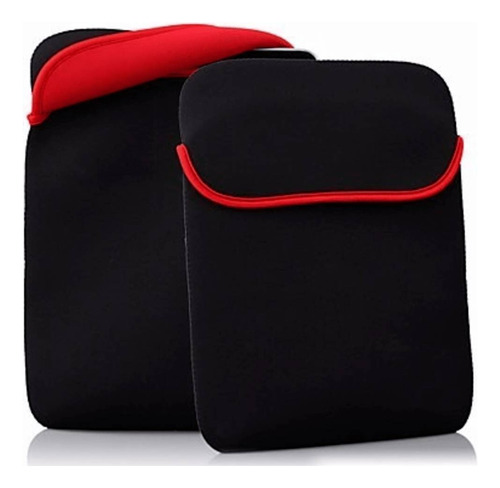 Funda Estuche En Neopreno Doble Faz Negro/ Rojo