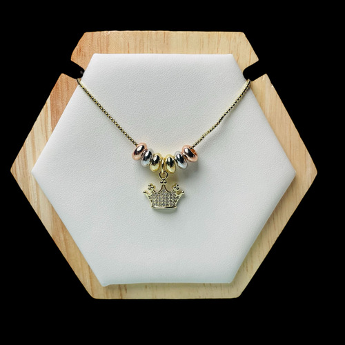 Collar Con Dije De Corona. Semanario. Oro. Joyería Mujer. Corona