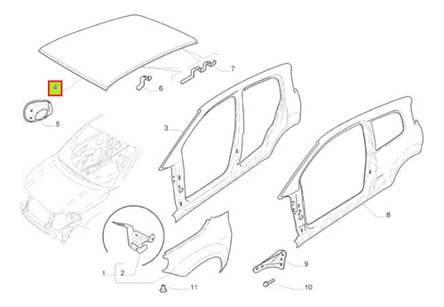 Techo -original- Fiat Uno Evo Way Fl 2015-16 1.4cc (195a64)