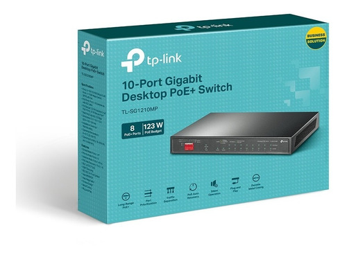 Switch Tp-link Tl-sg1210mp 10 Puer Gigabit Con 8 Puertos Poe