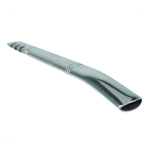 Bomba De Tereré Larga V6 De Inox Tela 19 Cm Cor Prateado
