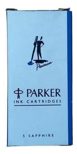 Cartucho Parker De Tinta Color Azul Zafiro Caja X 5