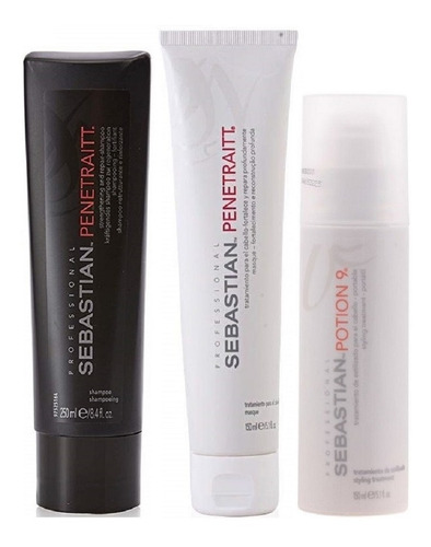 Shampoo + Mascarilla + Crema Potion 9 Sebastian Penetraitt