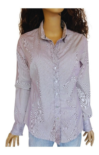 Blusa Camisa Mujer Talla S Aziz Algodón Manga Larga