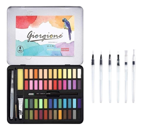 Pintura Profesional De Acuarela 48 Colores Con Kit De Pincel