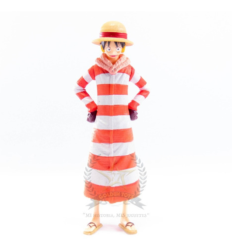 One Piece Action Figure Luffy Abrigo Rayado 1  Golden Toys