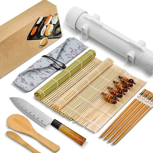 Kit Practico Para Preparar Sushi De Bambú Reutilizable