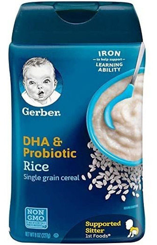 Gerber Dha Y Cereal Probiótico Un Solo Grano De Arroz Para B