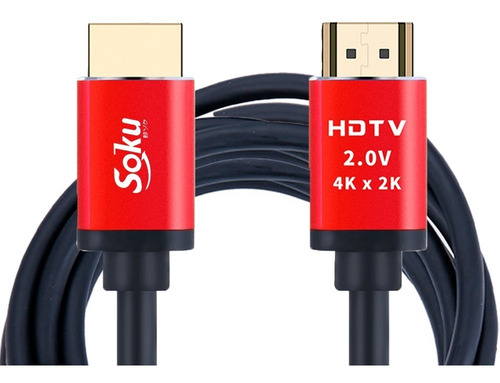 Soku Cable Hdmi Para Xbox Ps4 Pc Uso Rudo Aluminio 4k 5m