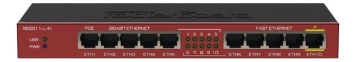 Router MikroTik RouterBOARD RB2011iL-IN negro y rojo