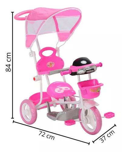 Motoca Infantil Triciclo Rosa com Empurrador - Camilo's Variedades