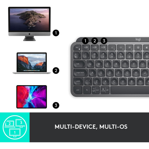Teclado Logitech Mx Keys Mini Inalámbrico Iluminado Grafito