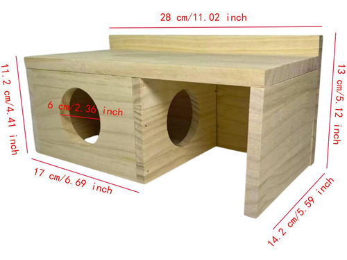 Casa De Madera Para Hámster, Cabaña De Madera Con A