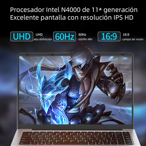 Notebook 14.1 8gb Ram-256gb Celeron N4000 Más Barato Laptop Negro
