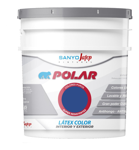 Látex Polar Color Azul París 0,5lt Sanyo Jafep Envíos