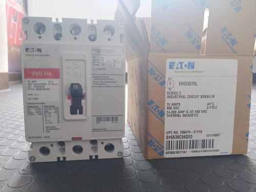 Breaker Fi 3x40 Trifásico 40 Amp Eaton Nuevo Tf 60amp 70 Amp