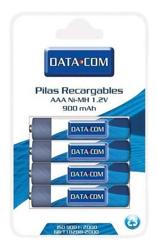 Pack 4 Pilas Data.com Aaa 900ma 1,2v Recargable Ni-mh