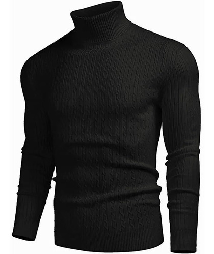 Sweater Tejido Cuello Alto Moda Para Hombre Invierno Tortuga