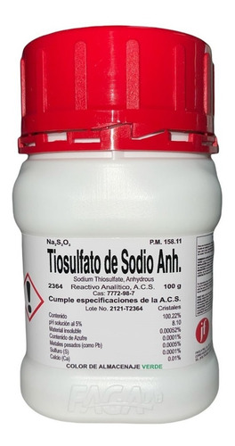 Tiosulfato De Sodio Anhidro R. A. 100 G Fagalab