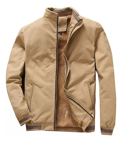 Chaqueta De Invierno Para Hombre Con Forro Polar Y Dobladill