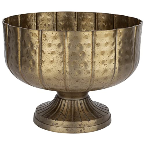 Vintage Metal Compote Bowl (vintage Gold, 8' X 6.25')