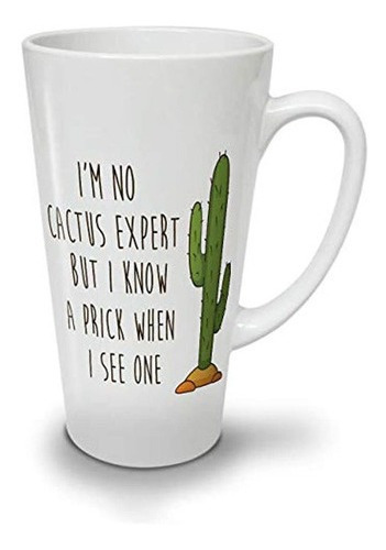 Cactus Expert Prick Juego De Palabras Blanco Cerámica Latte