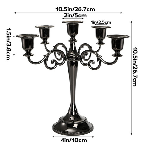 Candelabro De Metal De Cinco Brazos Para Mesa De Comedor