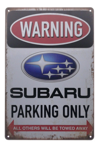 Letrero Metálico Cartel Afiche Subaru Autos Colección 20x30