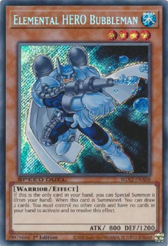 Elemental Hero Bubbleman Secret Raro Yugioh Speed Duel