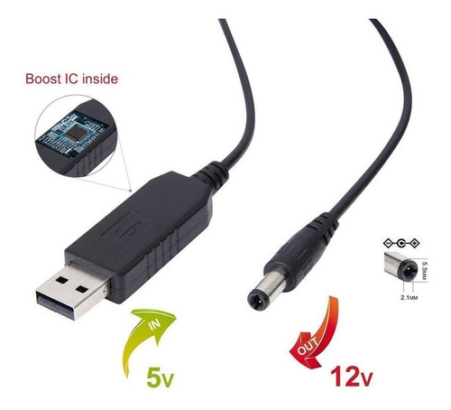 Imagen 8 de 9 de Cable Convertidor Usb 5v A 9v 12v Router Modem Wifi