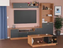 Comprar Combo Rack Tv + Biblioteca + Repisa + Mesa Ratona Modular