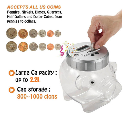 Cofrinho Digital Com Alarme De Voz E Display Lcd