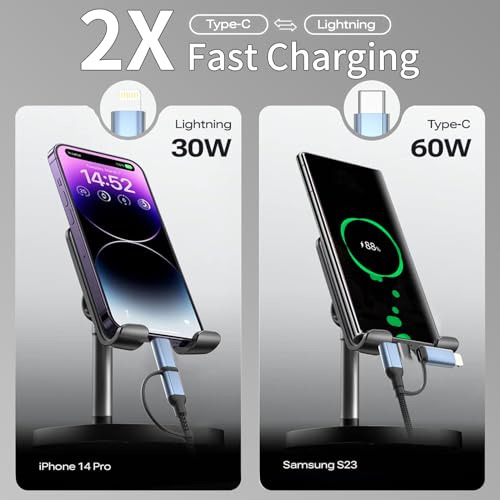 Cable Usb A Usb C Y Lightning 2 En 1, Cable Cargador Usb C D