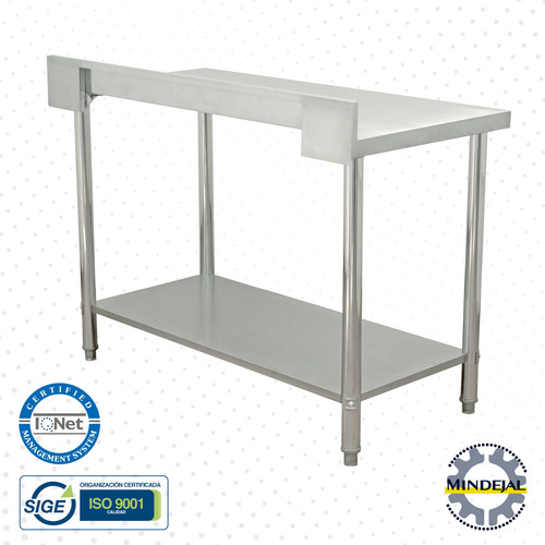 Charola Mesa A Pared De Acero Inoxidable 120x60x85 Cm