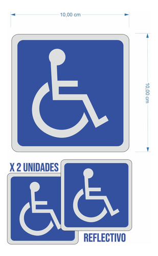 Calco Vinilo Reflectivo Cartel Discapacidad Vehículo Pack X2