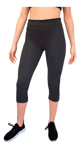 Calza Capri Mujer Pescadora Tiro Alto Dama Speed Negro