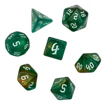 Comprar Set De 7 Dados Juegos De Rol Aqua Y Naranja Marmoleado T \u002F G