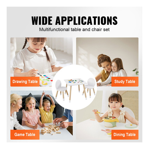 Juego De Mesa Y 2 Sillas Para Niños Multiactividades Manuali