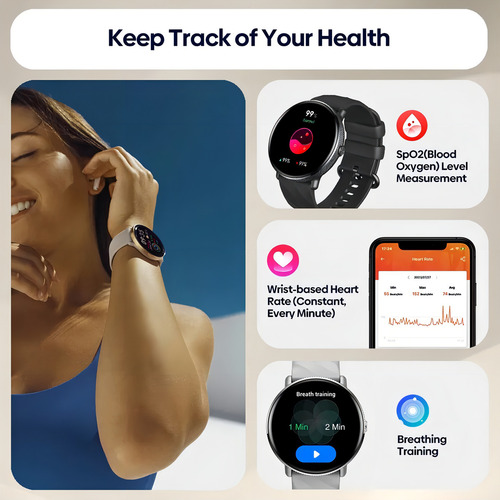 Funda Smartwatch Zeblaze Gtr 3 Pro Screen 1.32 Ultra HD Amoled, color negro, correa de color negro, diseño de pulsera de silicona